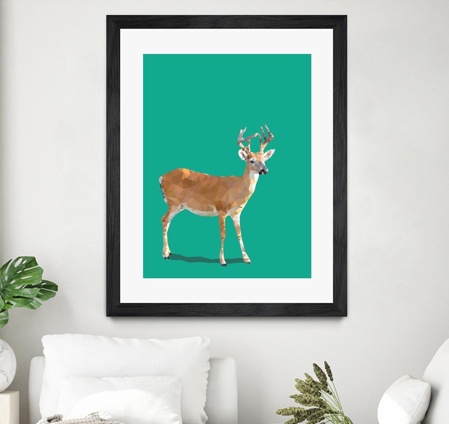 Fractal Deer by THE Studio on GIANT ART - beige animal deer