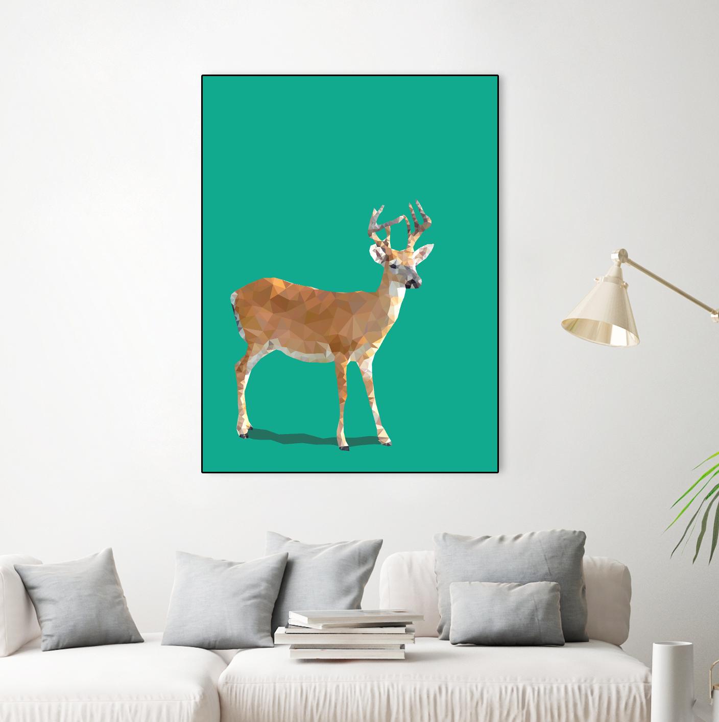 Fractal Deer by THE Studio on GIANT ART - green contemporary