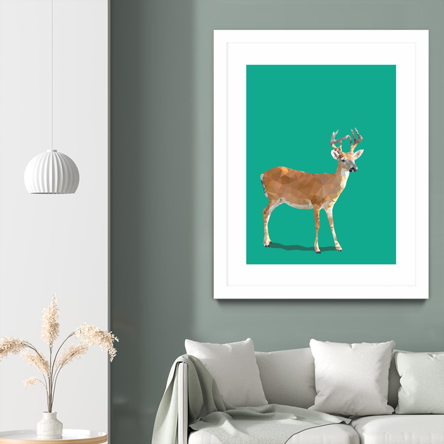 Fractal Deer by THE Studio on GIANT ART - beige animal deer