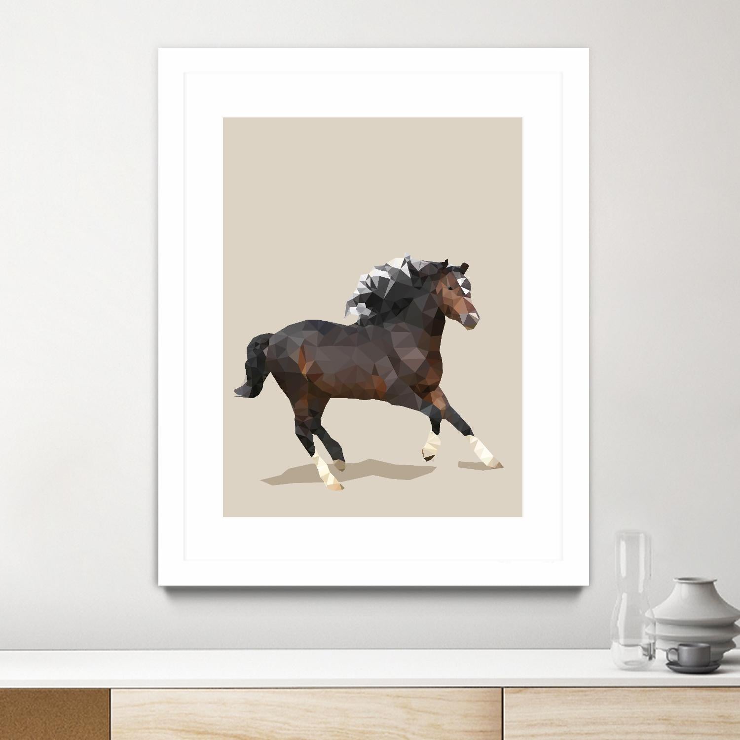 Fractal Horse by THE Studio on GIANT ART - beige animal horse