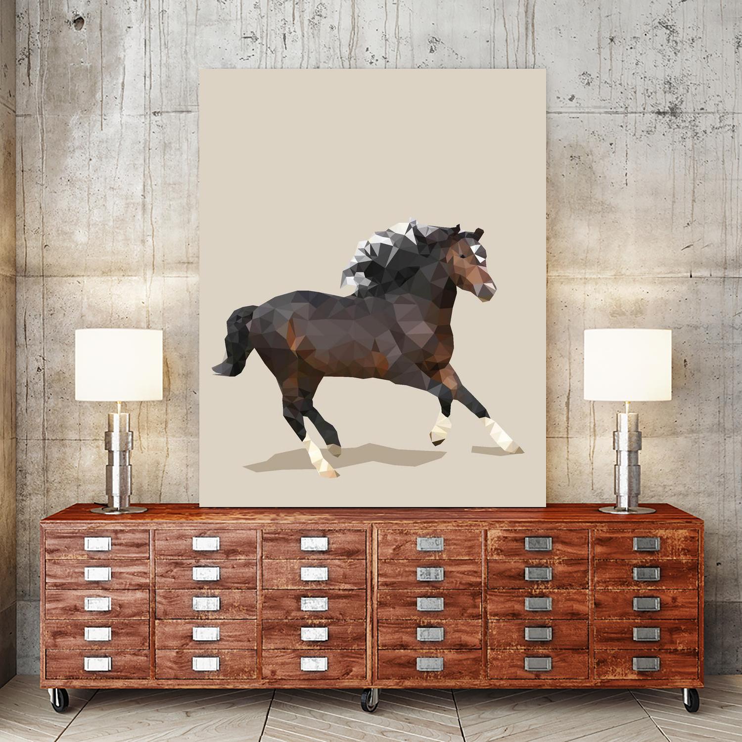 Fractal Horse by THE Studio on GIANT ART - beige animal horse