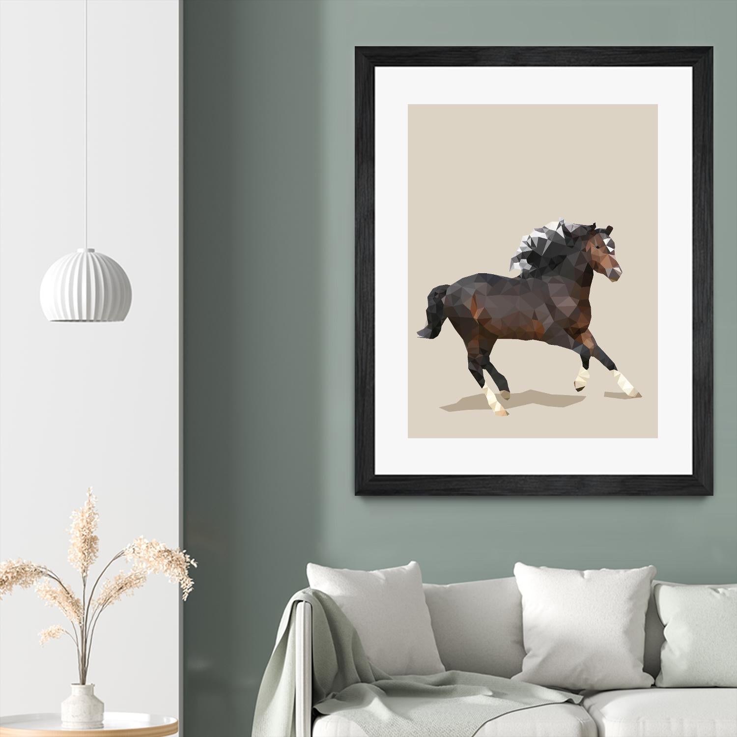 Fractal Horse by THE Studio on GIANT ART - beige animal horse