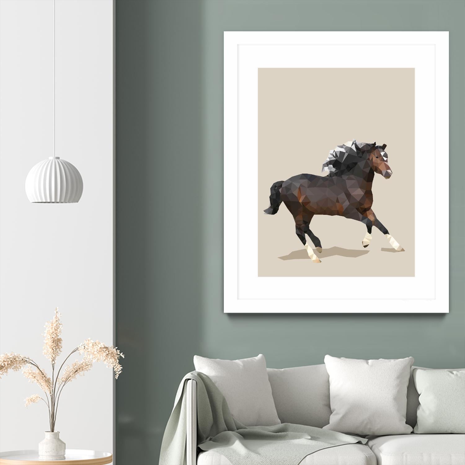 Fractal Horse by THE Studio on GIANT ART - beige animal horse