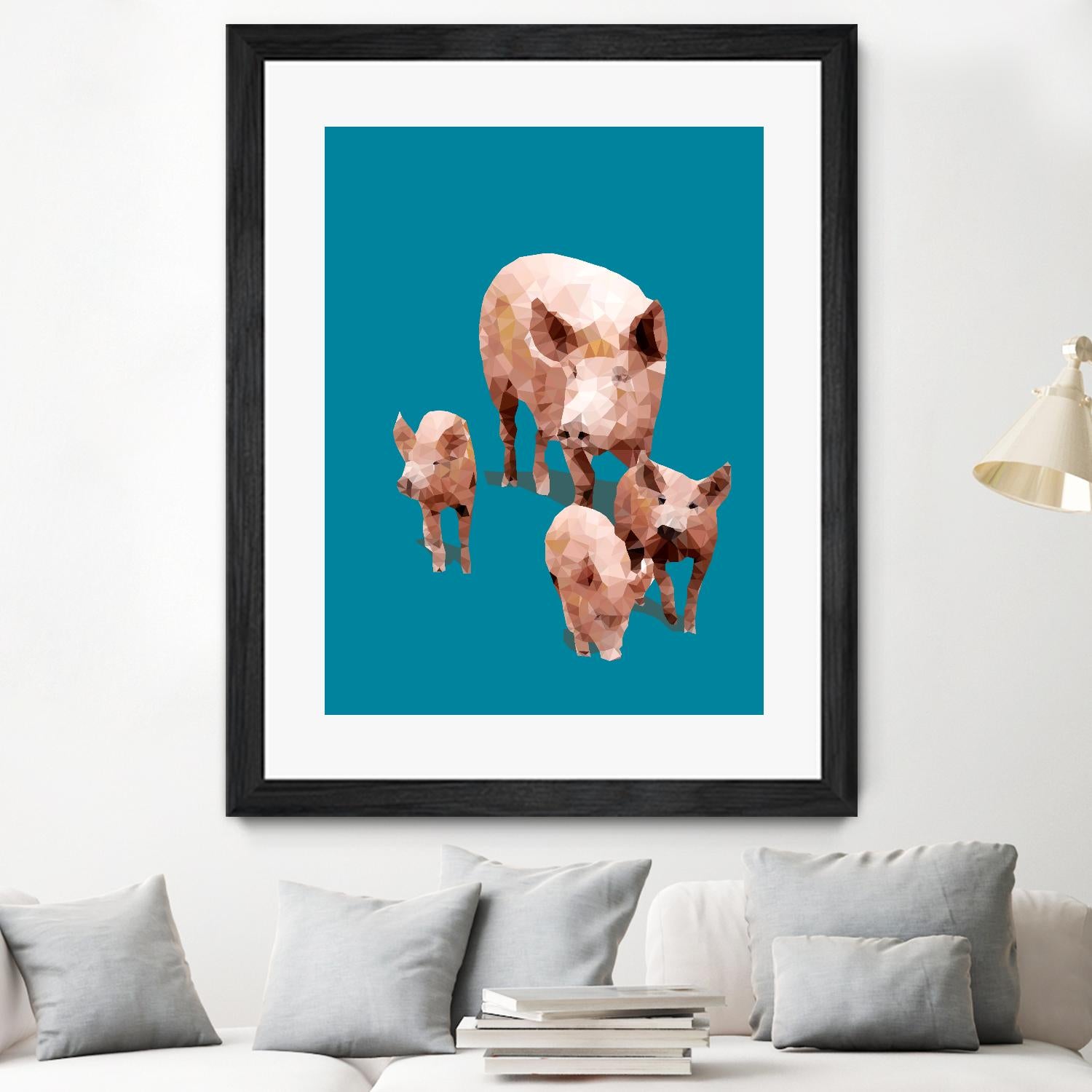 Fractal Pigs by THE Studio on GIANT ART - pink animal ping