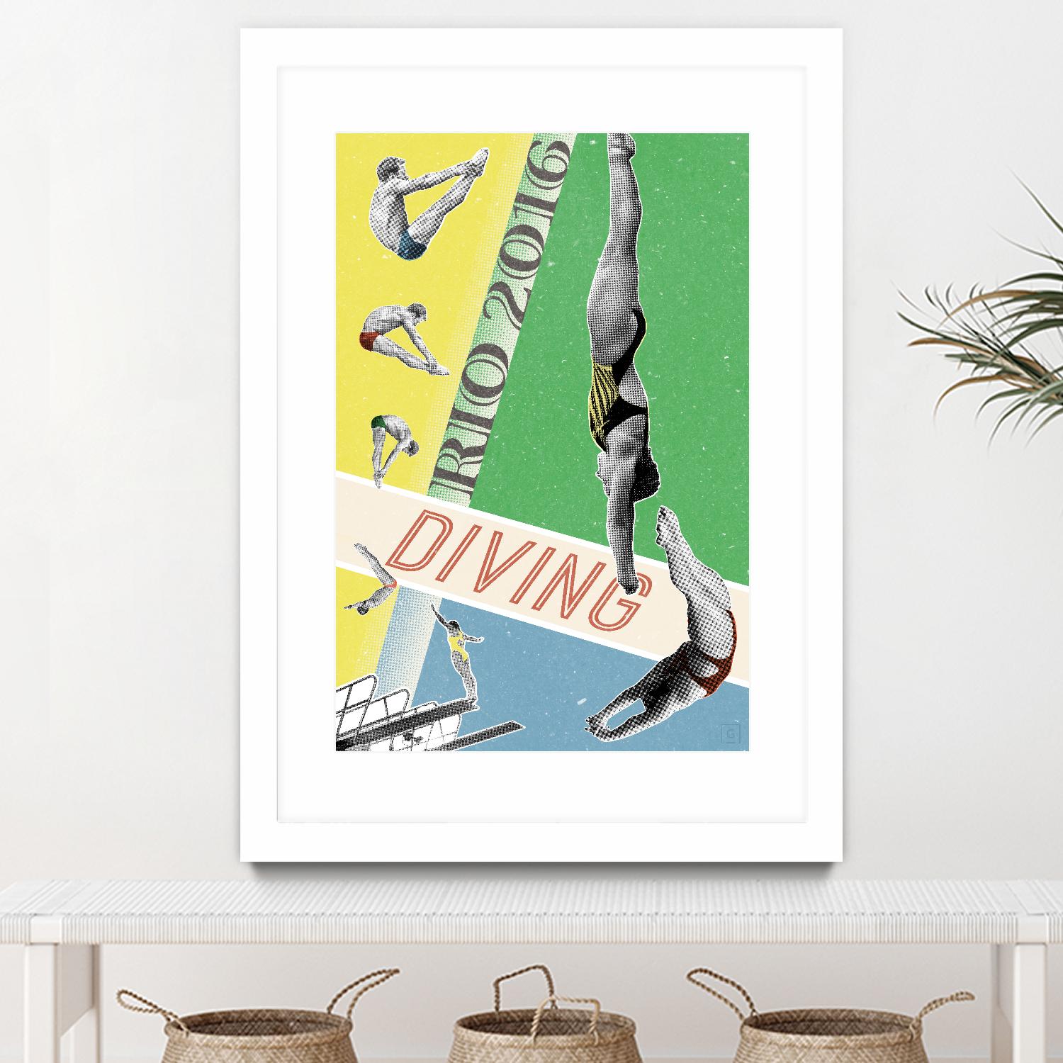 Rio Diving 2016 by THE Studio on GIANT ART - green vintage