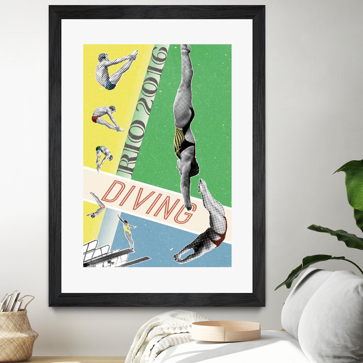 Rio Diving 2016 by THE Studio on GIANT ART - green vintage