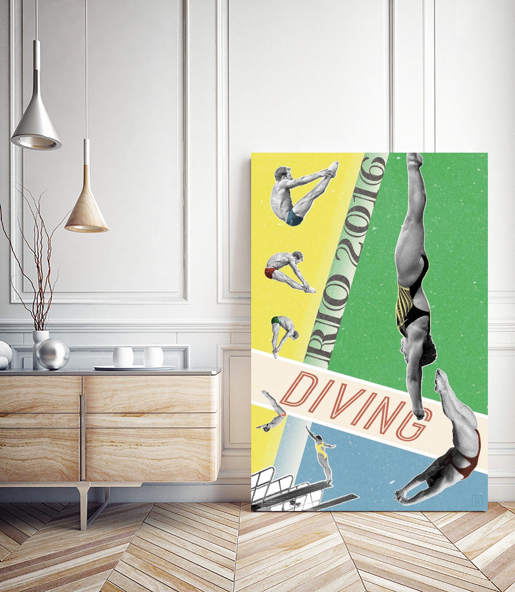 Rio Diving 2016 by THE Studio on GIANT ART - green vintage