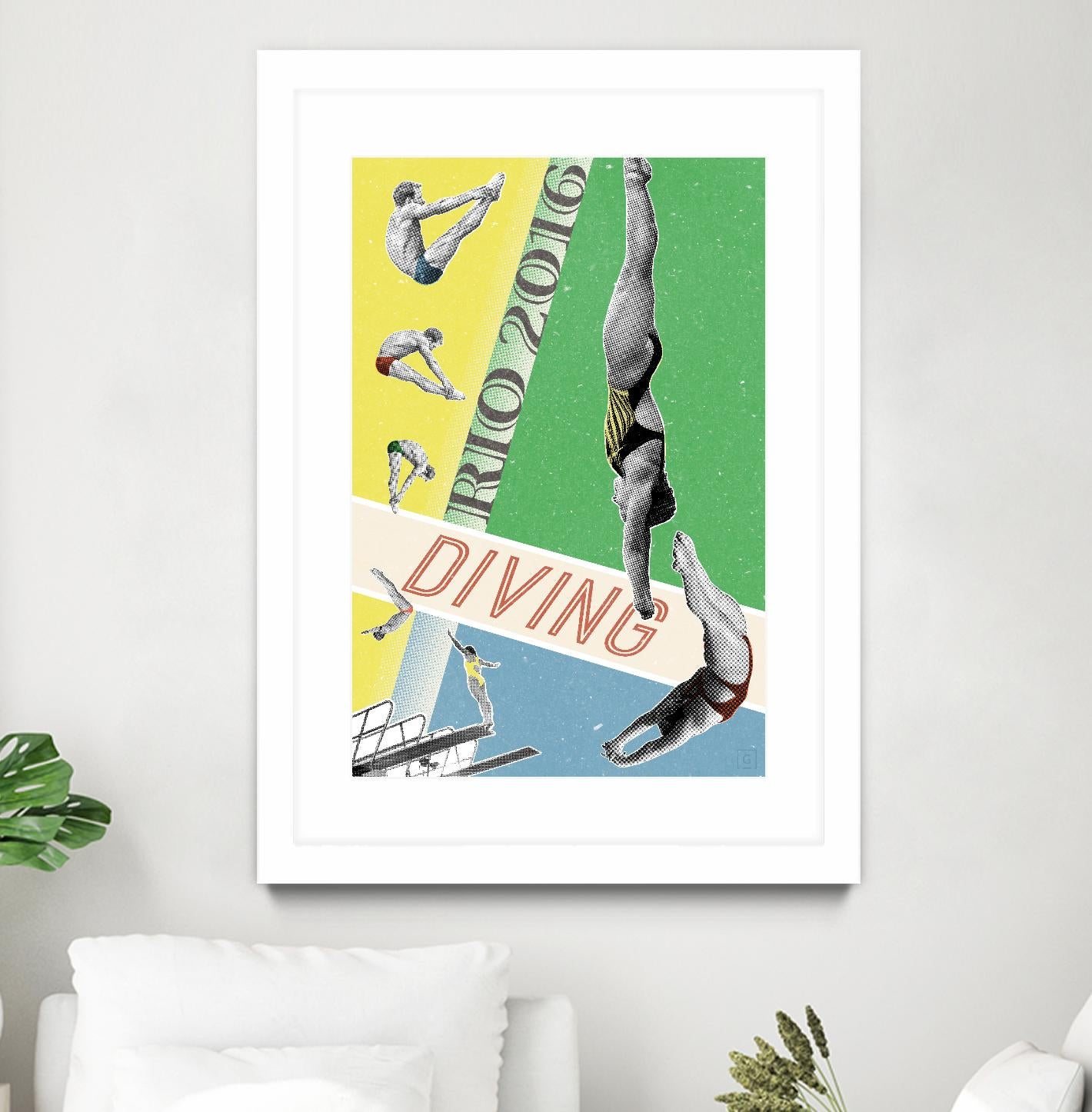 Rio Diving 2016 by THE Studio on GIANT ART - green vintage