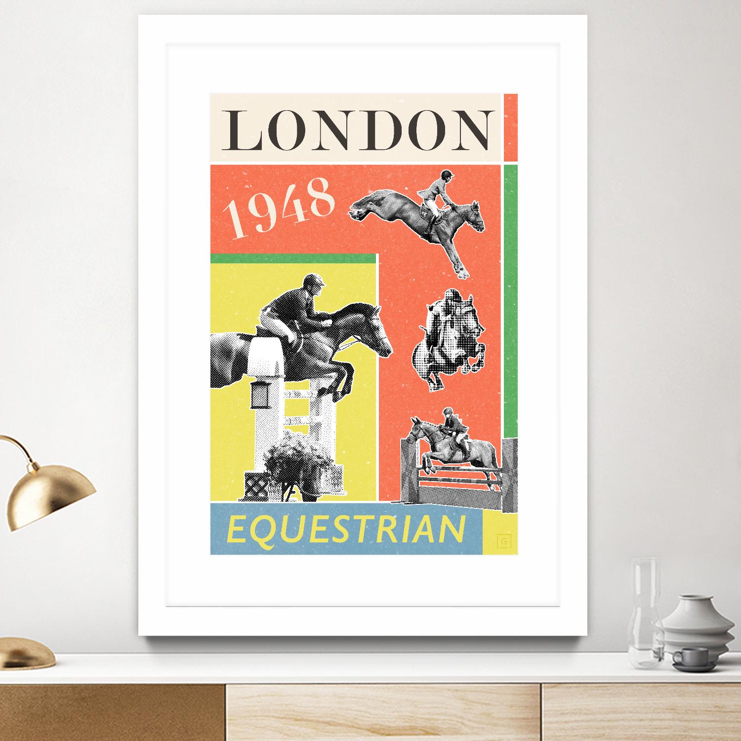 London Equestrian 1948 by THE Studio on GIANT ART - red vintage