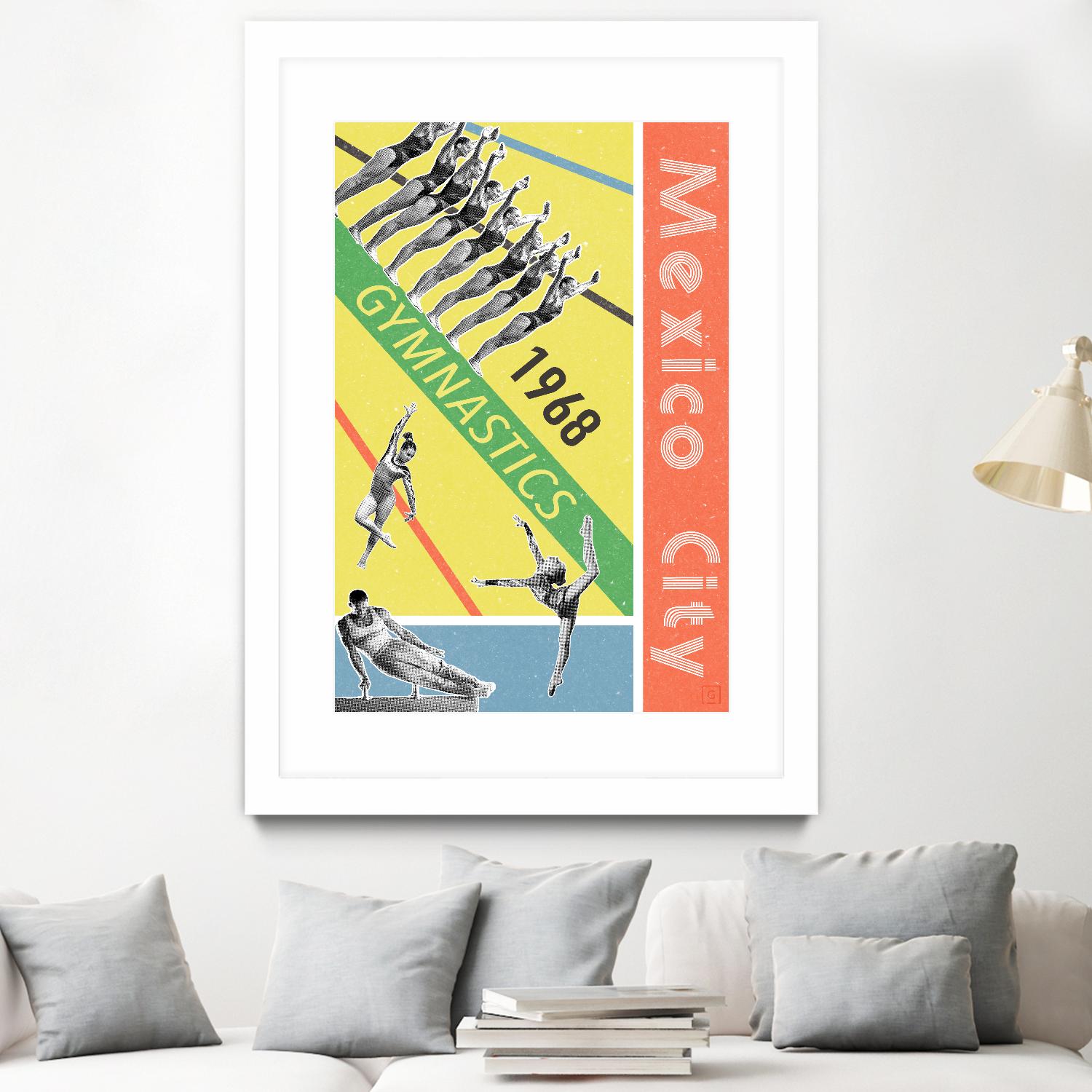 Mexico City Gymnastics 1968 by THE Studio on GIANT ART - red vintage