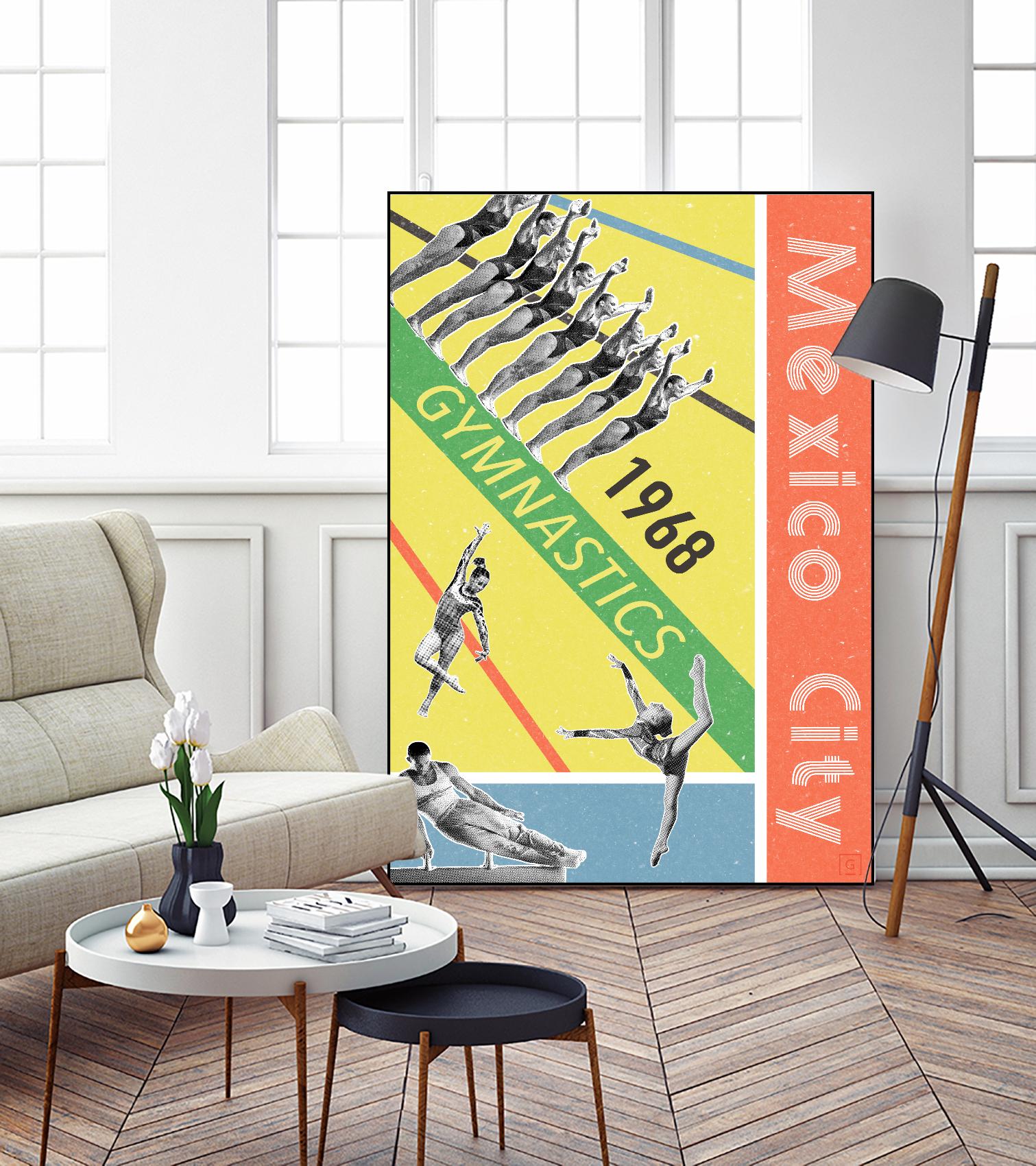 Mexico City Gymnastics 1968 by THE Studio on GIANT ART - red vintage