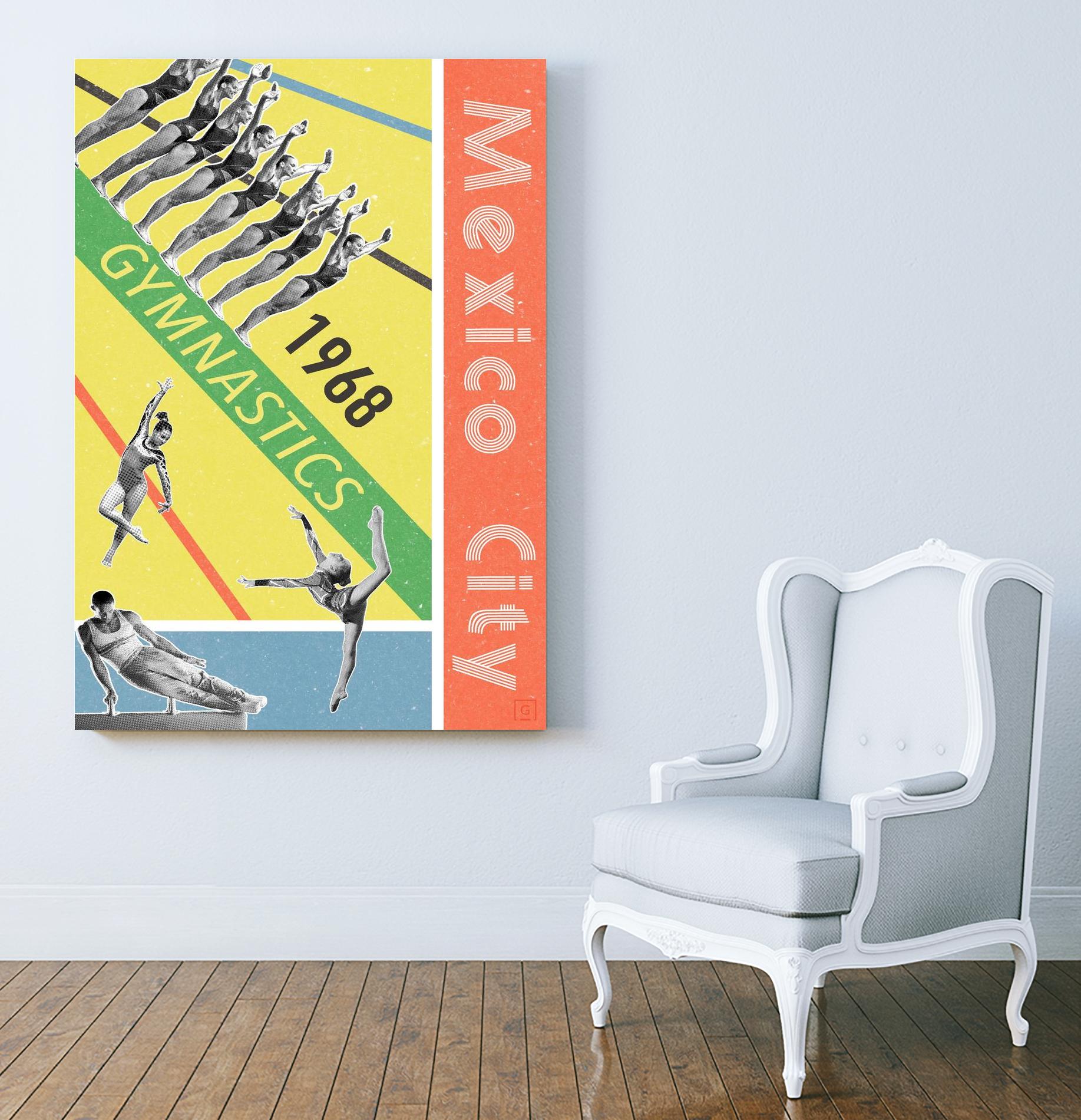 Mexico City Gymnastics 1968 by THE Studio on GIANT ART - red vintage