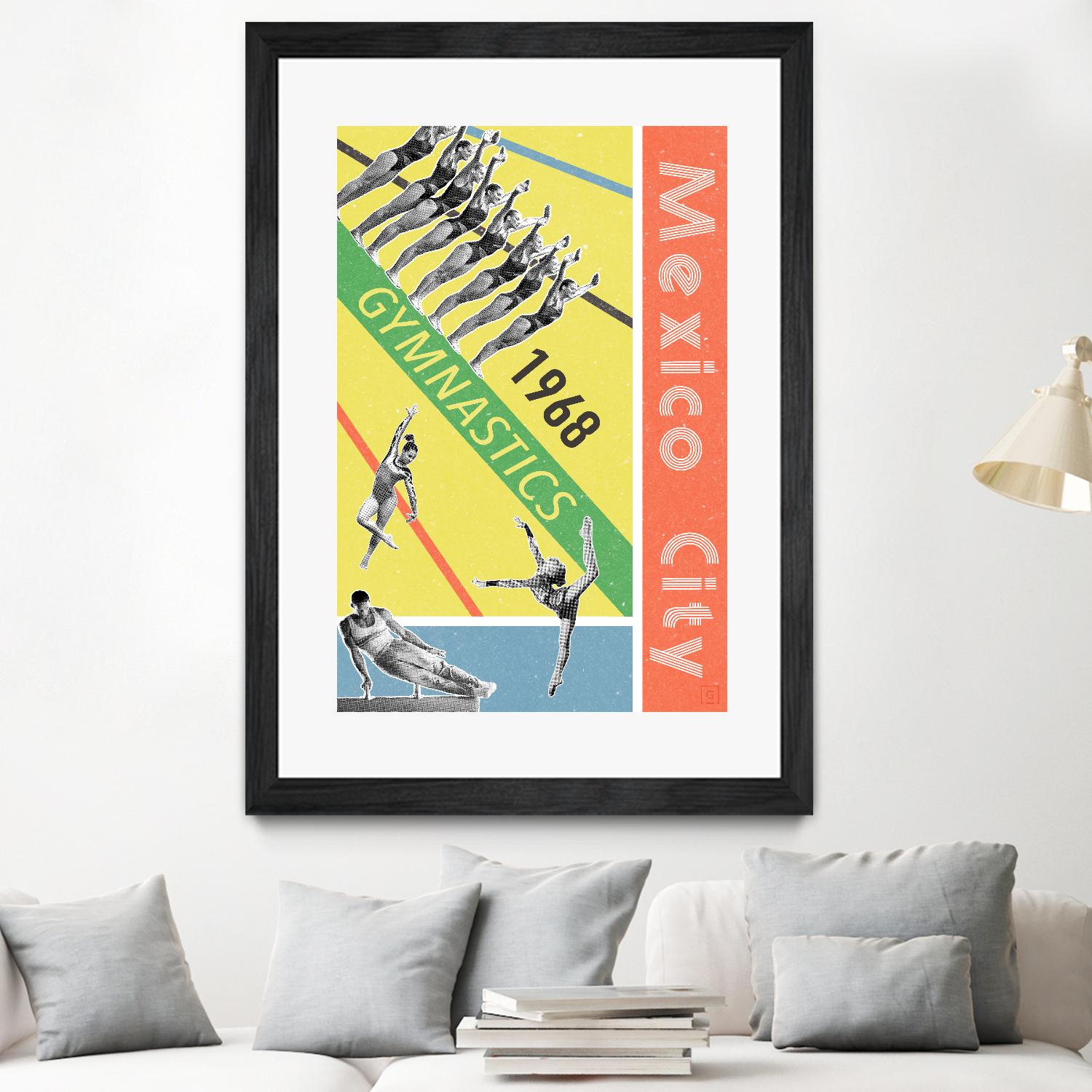 Mexico City Gymnastics 1968 by THE Studio on GIANT ART - red vintage