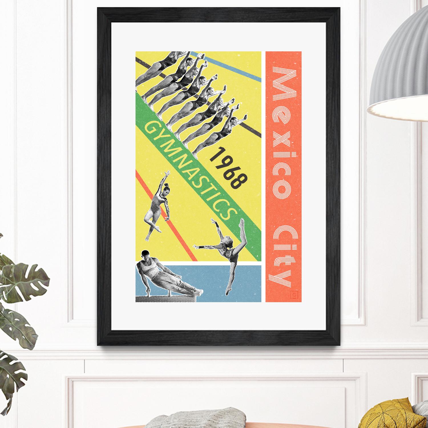 Mexico City Gymnastics 1968 by THE Studio on GIANT ART - red vintage