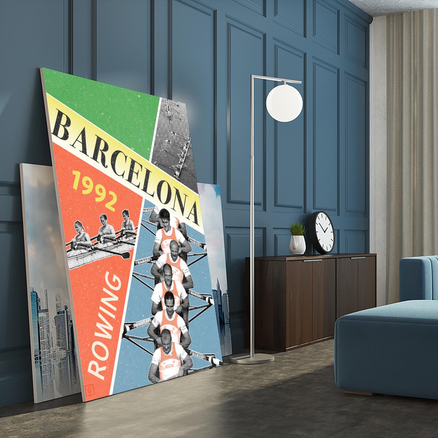 Barcelona Rowing 1992 by THE Studio on GIANT ART - green vintage