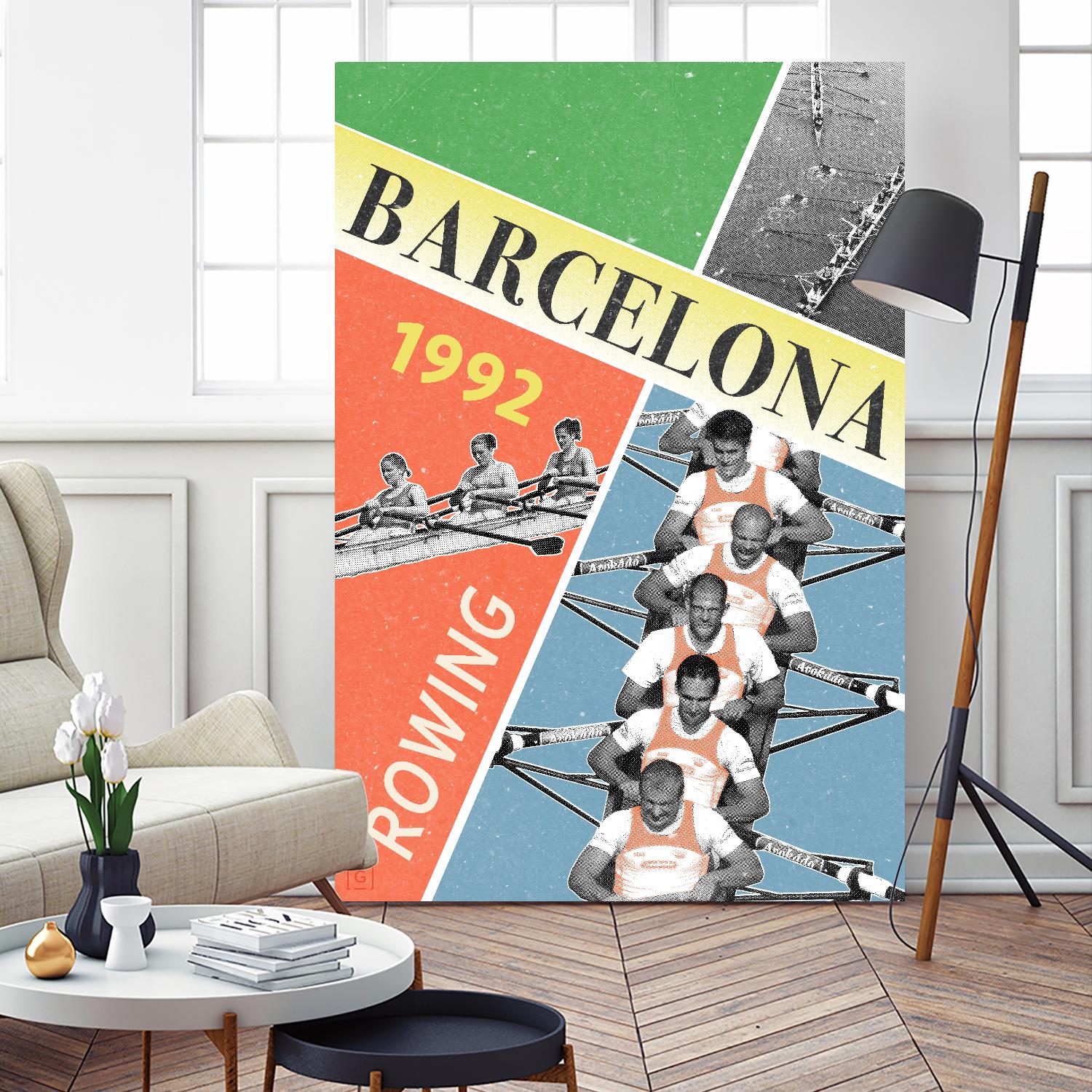 Barcelona Rowing 1992 by THE Studio on GIANT ART - green vintage