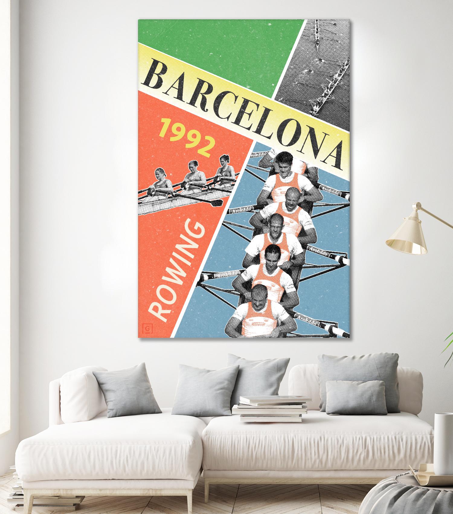 Barcelona Rowing 1992 by THE Studio on GIANT ART - green vintage