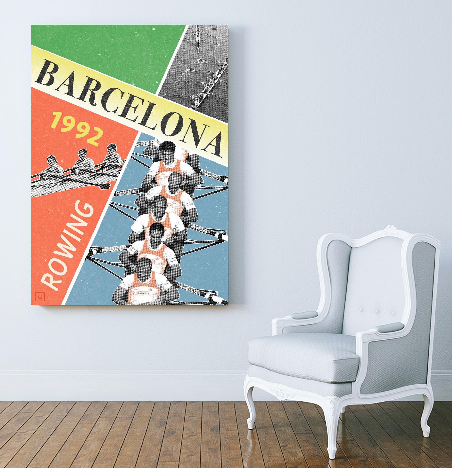Barcelona Rowing 1992 by THE Studio on GIANT ART - green vintage