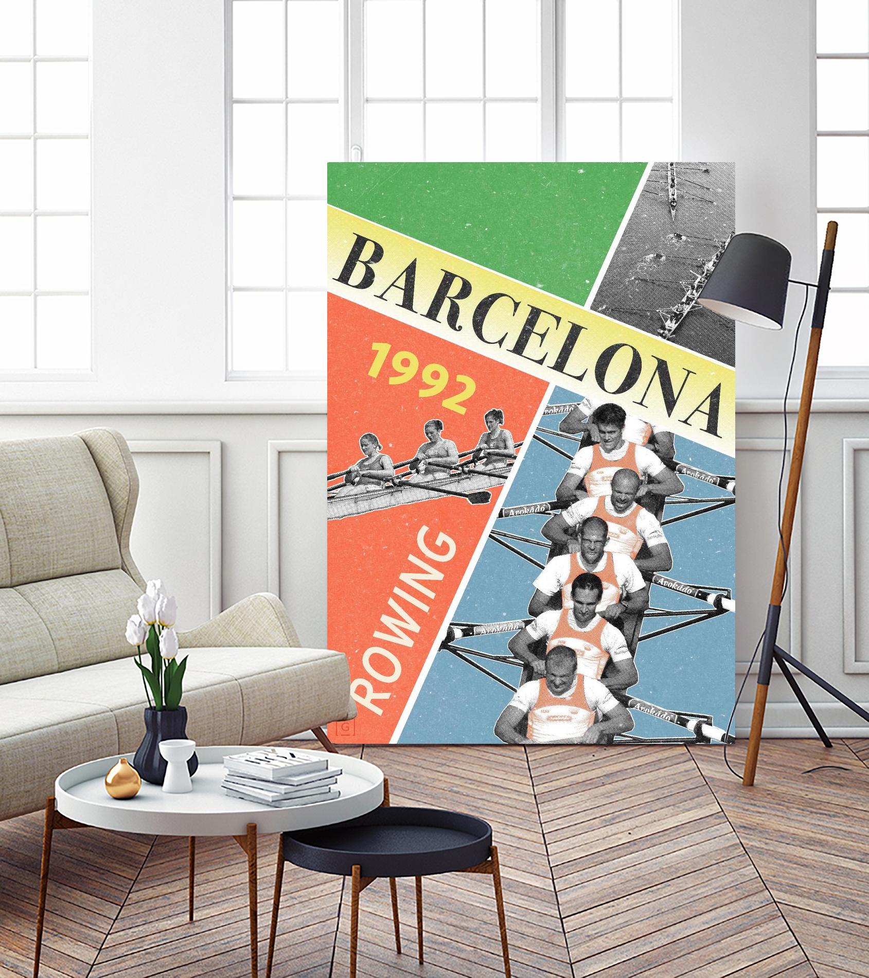 Barcelona Rowing 1992 by THE Studio on GIANT ART - green vintage