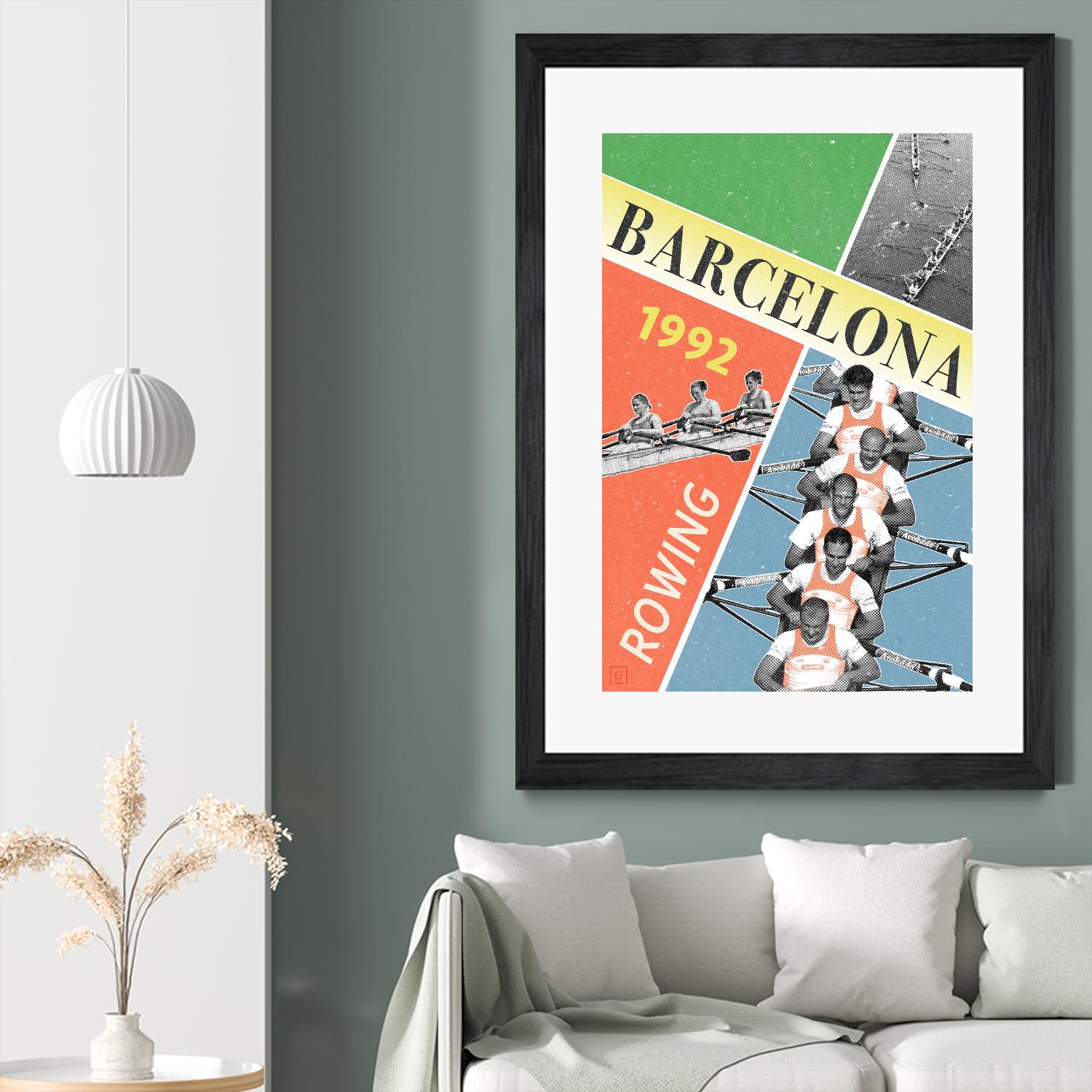 Barcelona Rowing 1992 by THE Studio on GIANT ART - green vintage