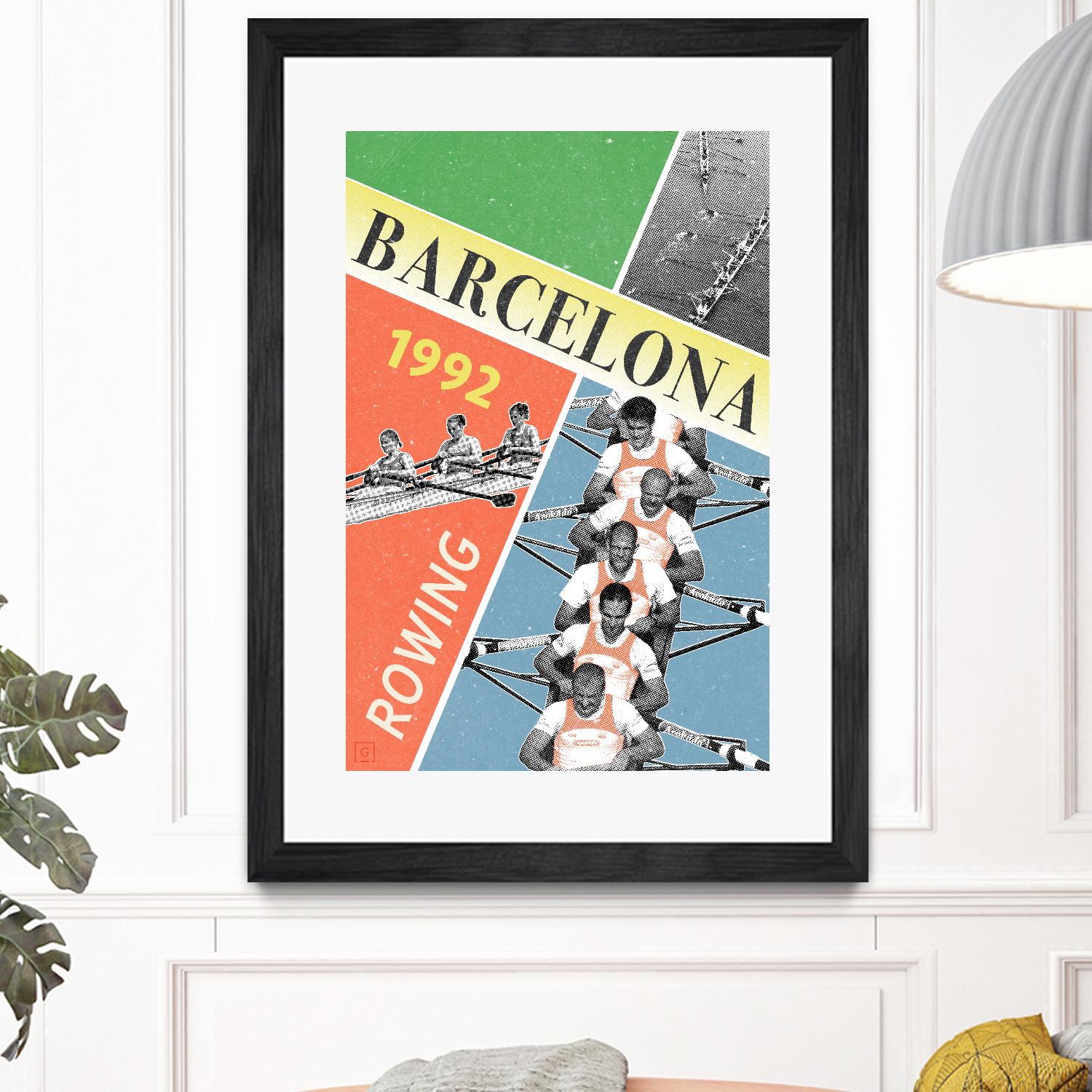 Barcelona Rowing 1992 by THE Studio on GIANT ART - green vintage