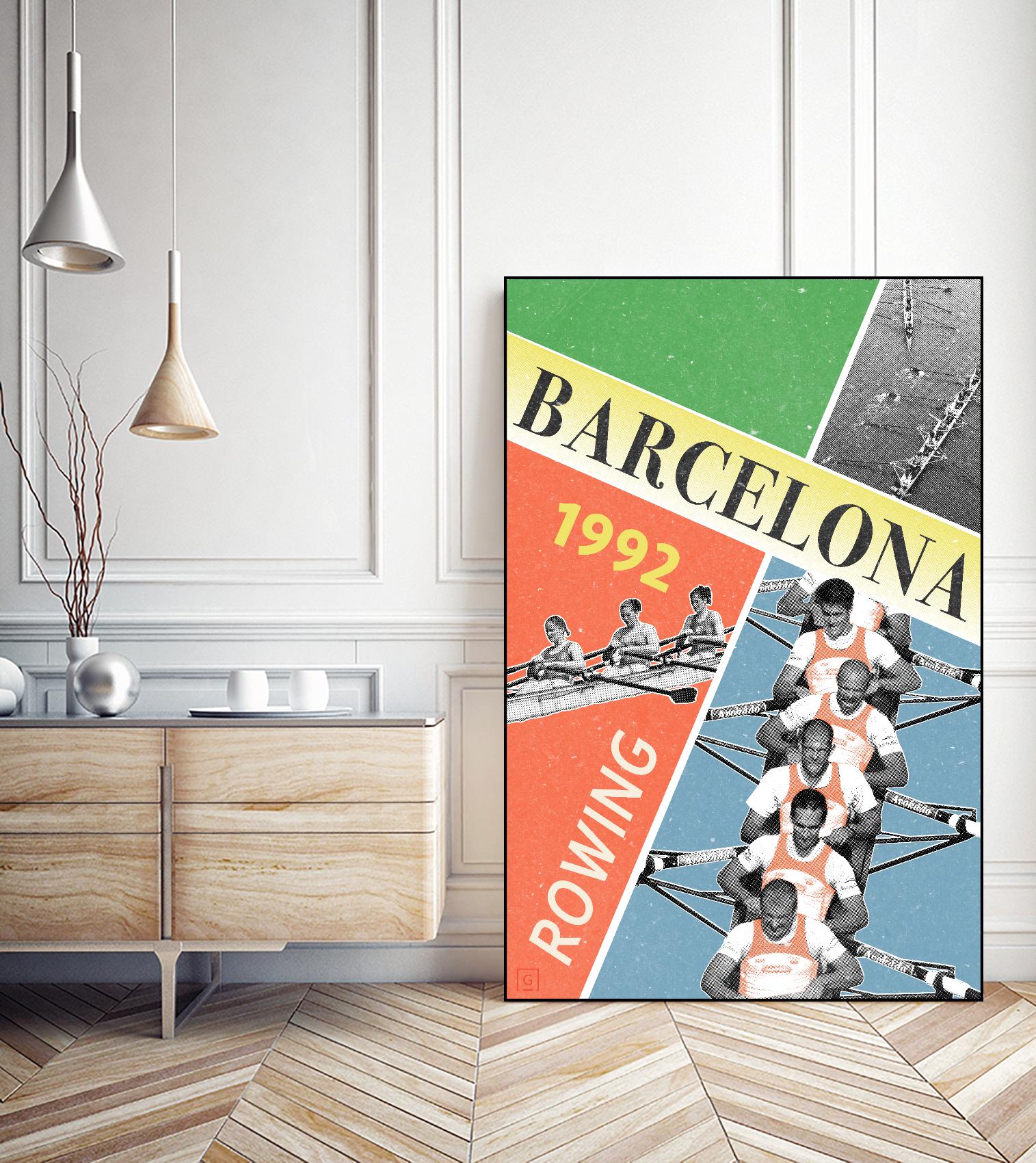 Barcelona Rowing 1992 by THE Studio on GIANT ART - green vintage