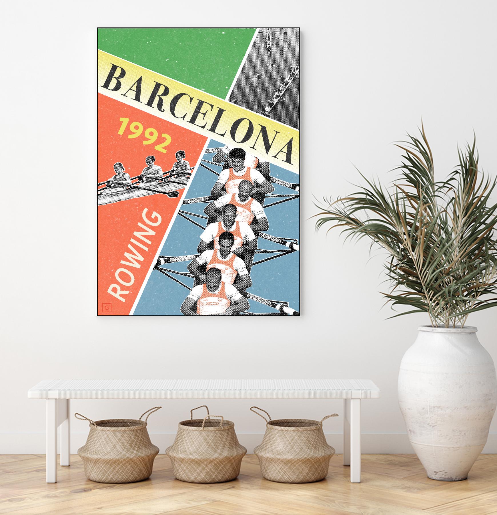 Barcelona Rowing 1992 by THE Studio on GIANT ART - green vintage