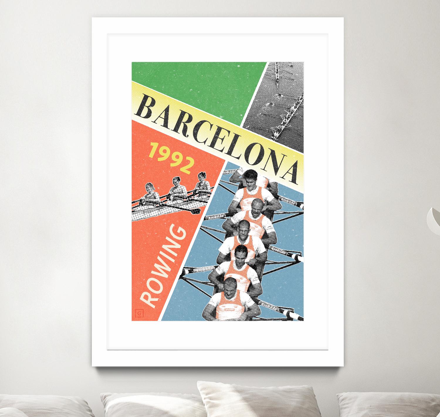 Barcelona Rowing 1992 by THE Studio on GIANT ART - green vintage