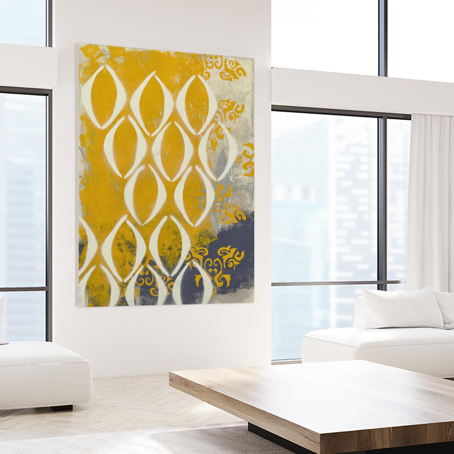 Yellow Pintura 2 by Sid Rativo on GIANT ART - white abstract