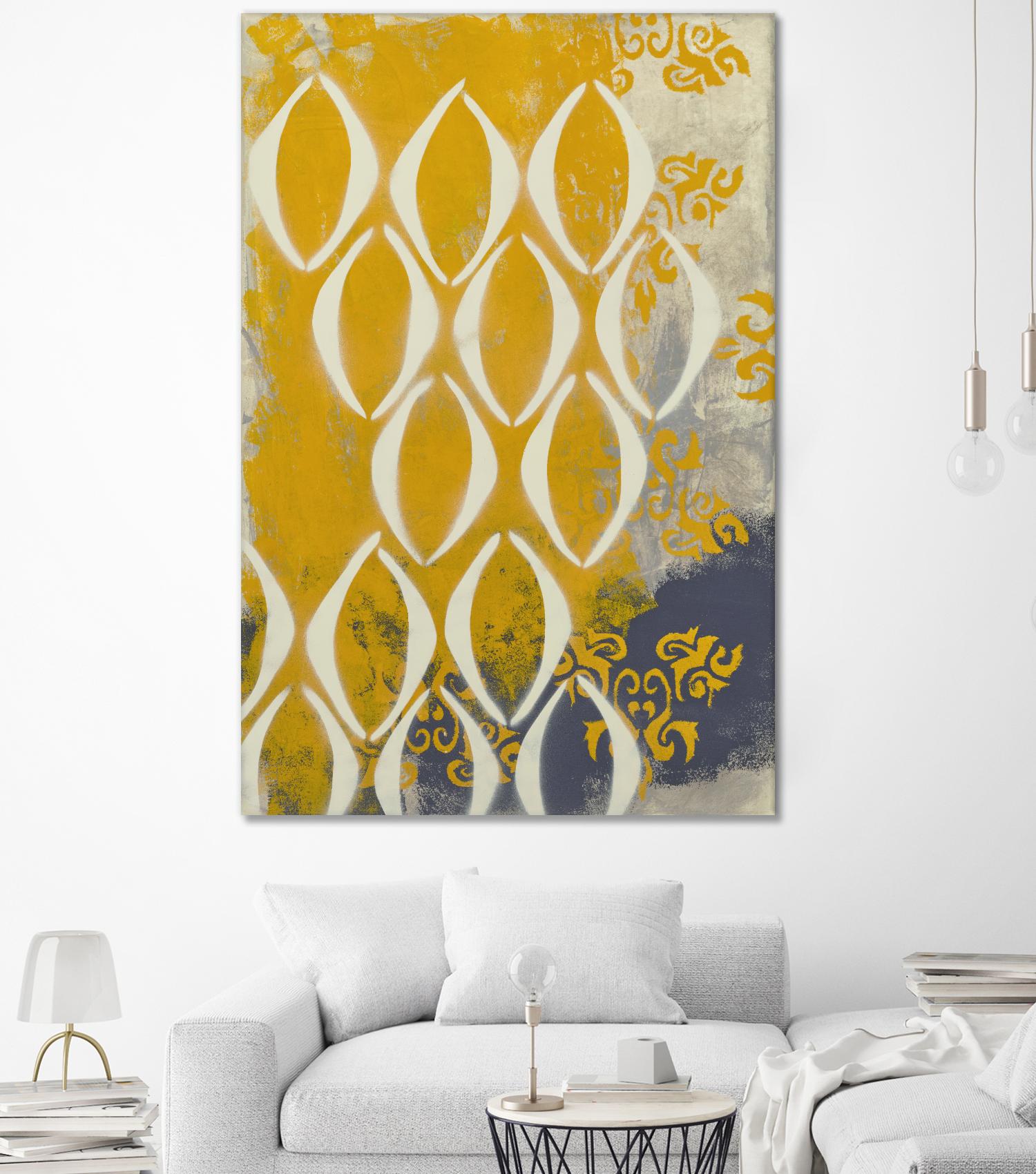 Yellow Pintura 2 by Sid Rativo on GIANT ART - white abstract