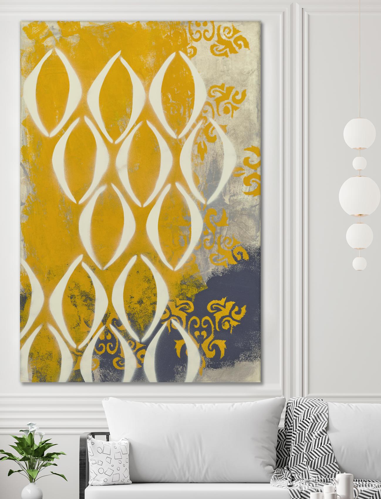 Yellow Pintura 2 by Sid Rativo on GIANT ART - white abstract