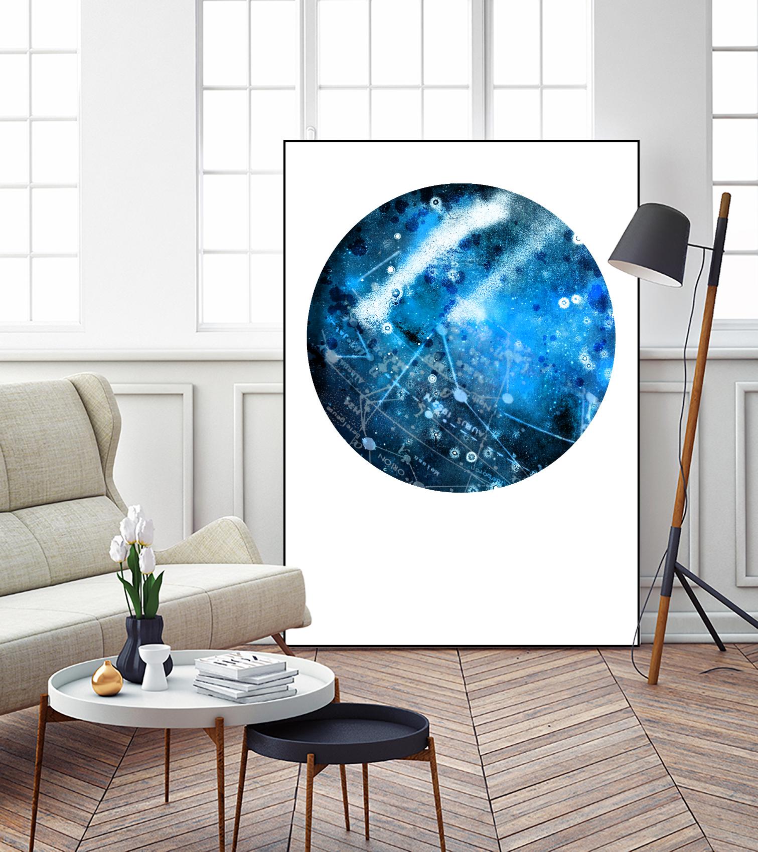 Interstellar Sphere 1 by Katie Todaro on GIANT ART - blue abstract