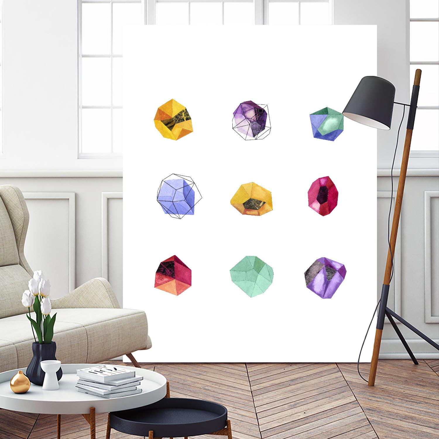 Faceted 1 Recolor by Natasha Marie on GIANT ART - red abstract