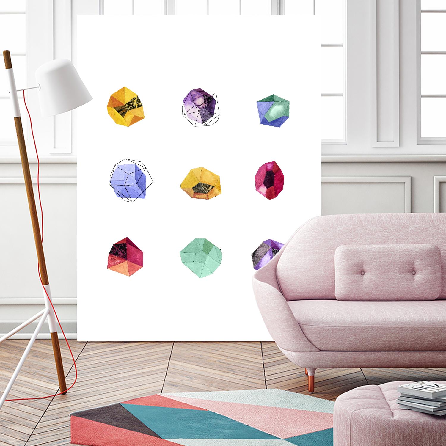 Faceted 1 Recolor by Natasha Marie on GIANT ART - red abstract