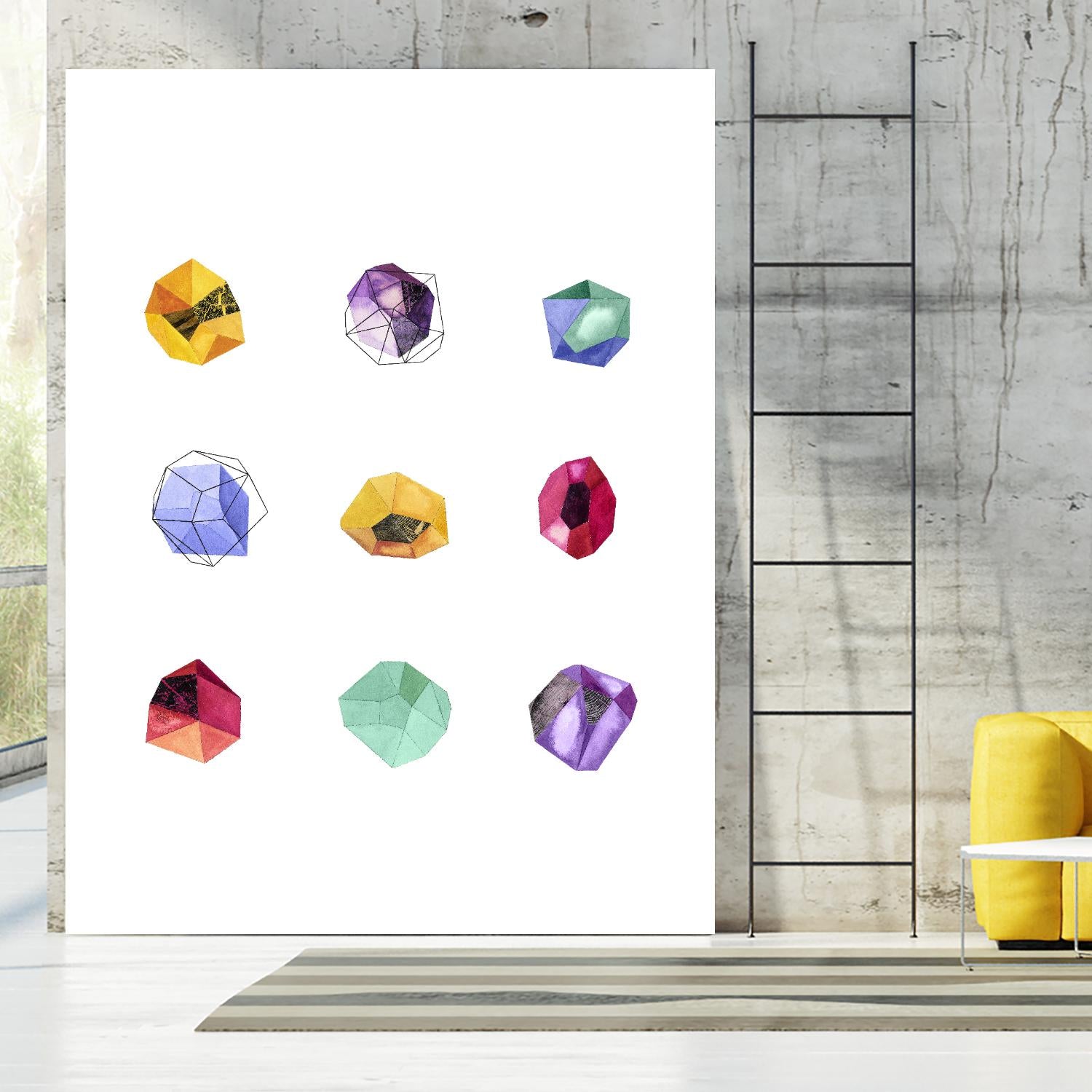 Faceted 1 Recolor by Natasha Marie on GIANT ART - red abstract