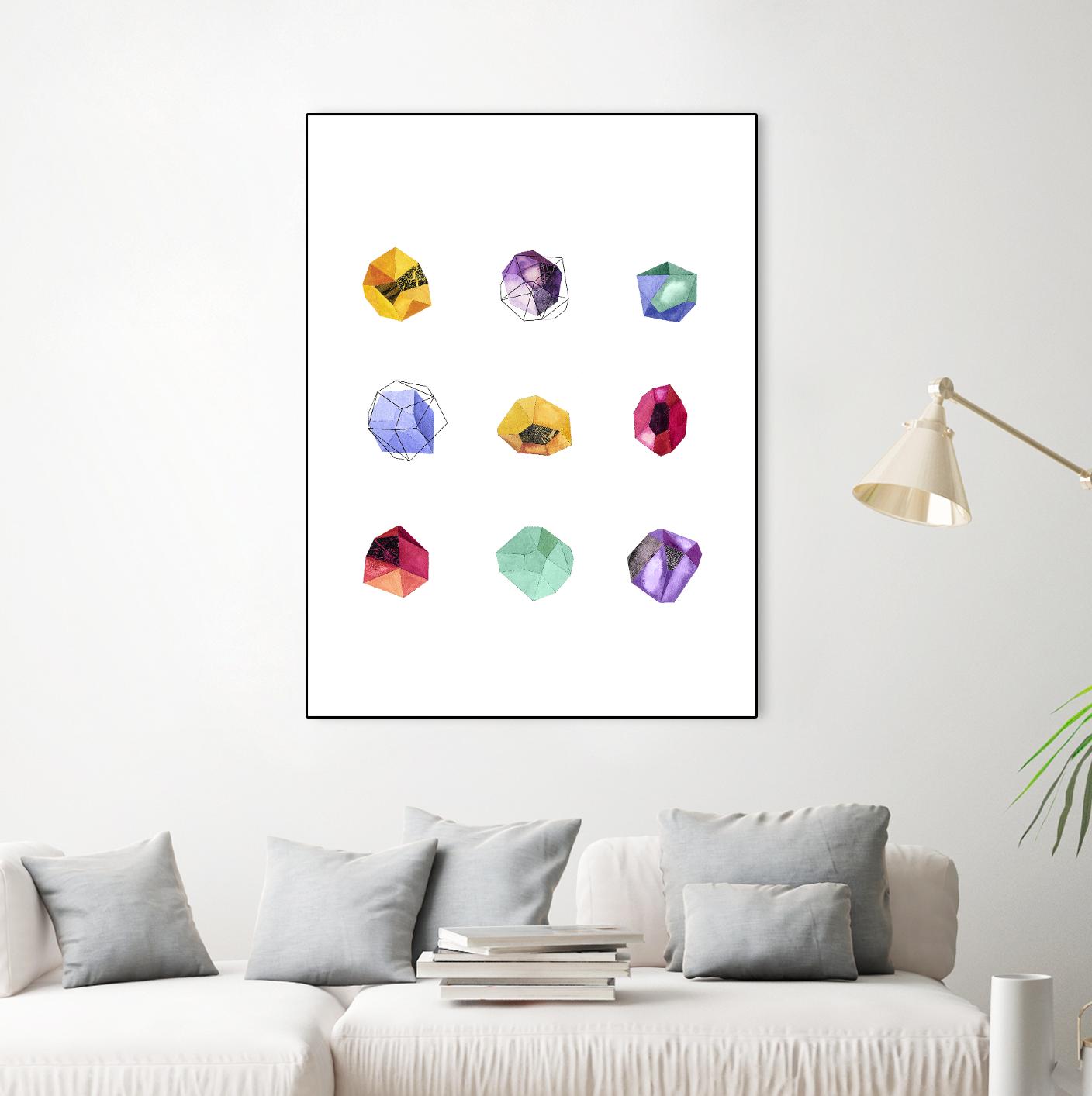 Faceted 1 Recolor by Natasha Marie on GIANT ART - red abstract