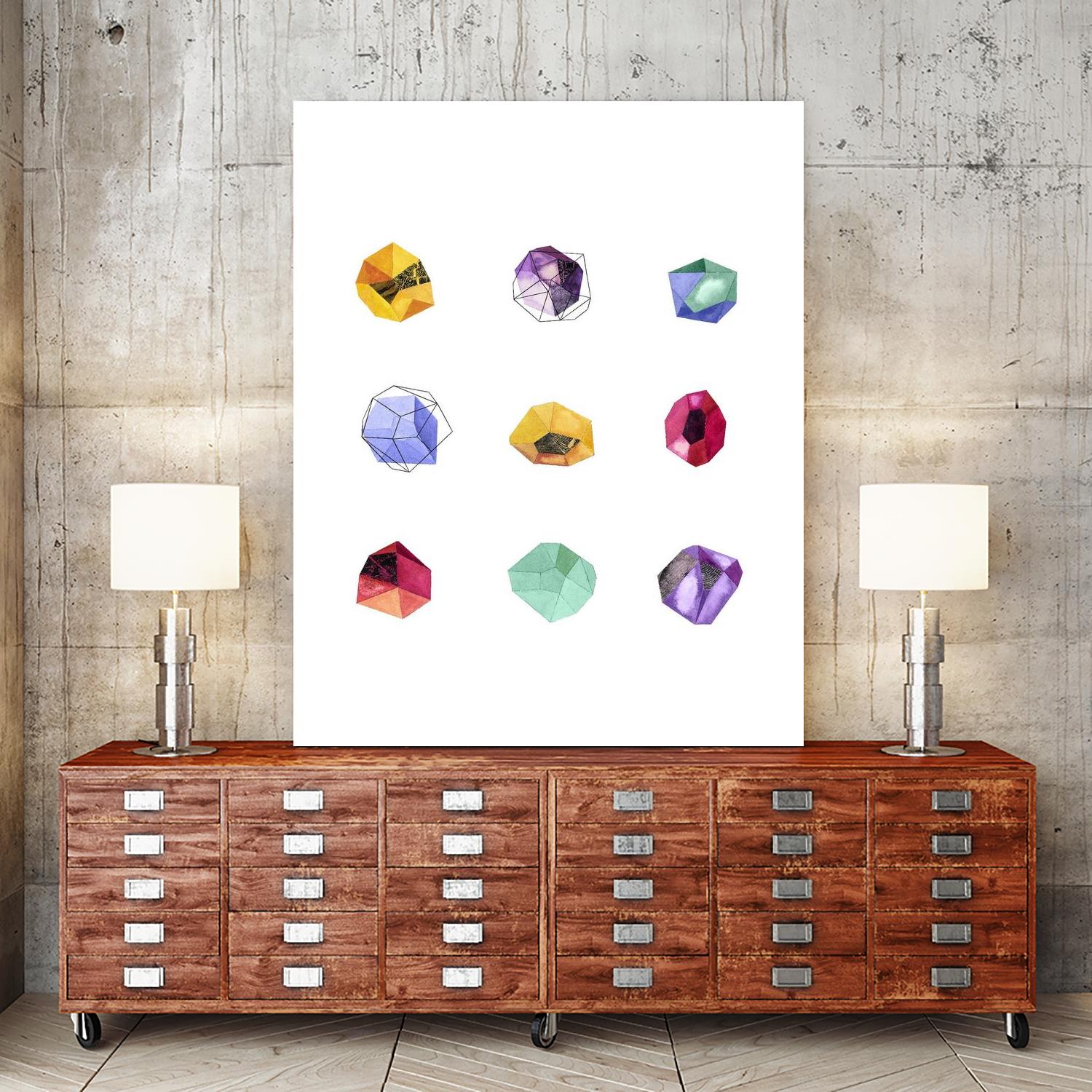 Faceted 1 Recolor by Natasha Marie on GIANT ART - red abstract