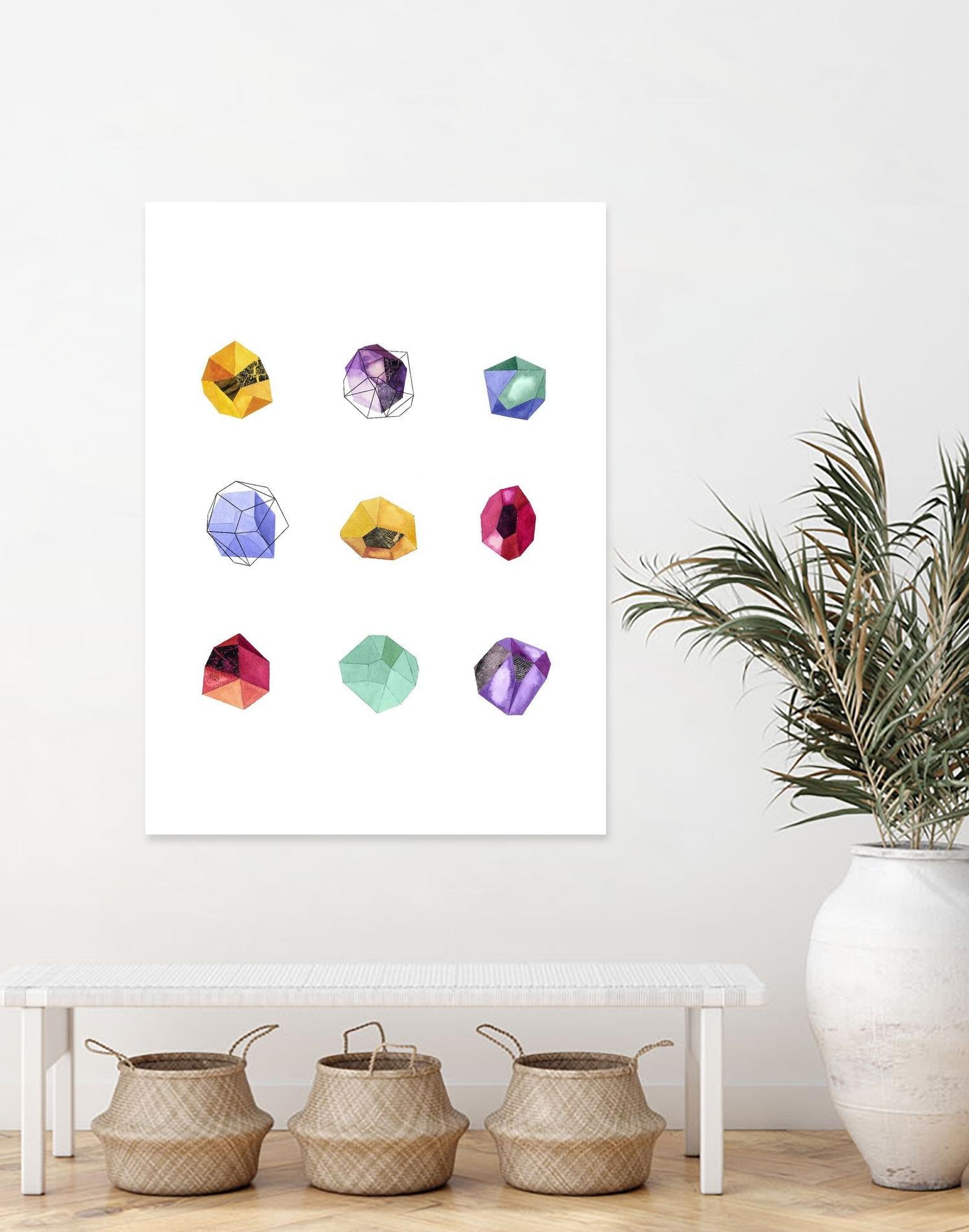 Faceted 1 Recolor by Natasha Marie on GIANT ART - red abstract