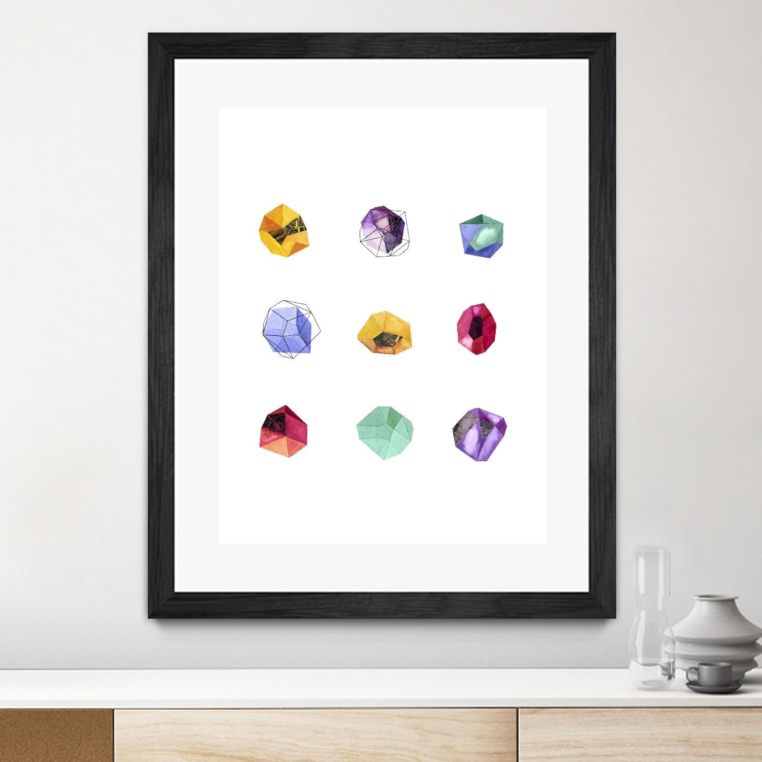 Faceted 1 Recolor by Natasha Marie on GIANT ART - red abstract