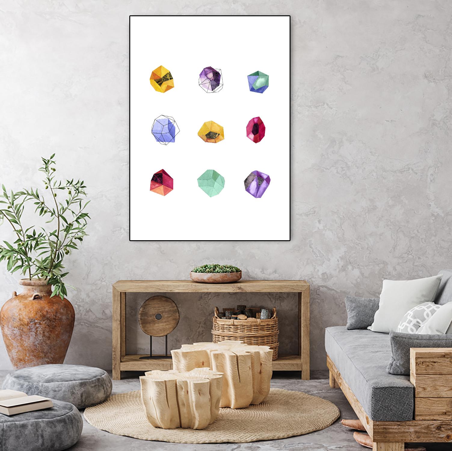 Faceted 1 Recolor by Natasha Marie on GIANT ART - red abstract