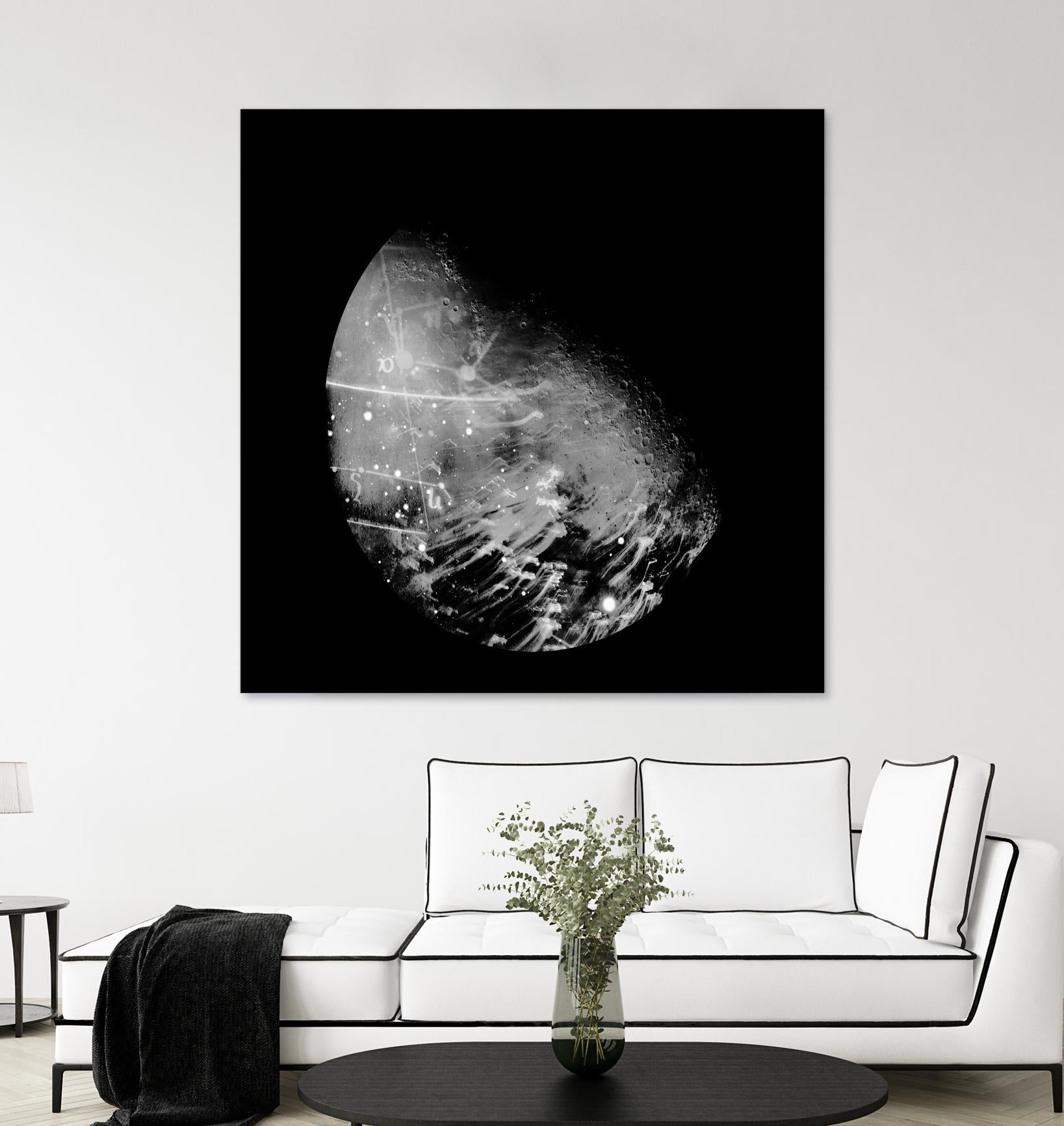 Abstract Moon Phase 2 by THE Studio on GIANT ART - white maps