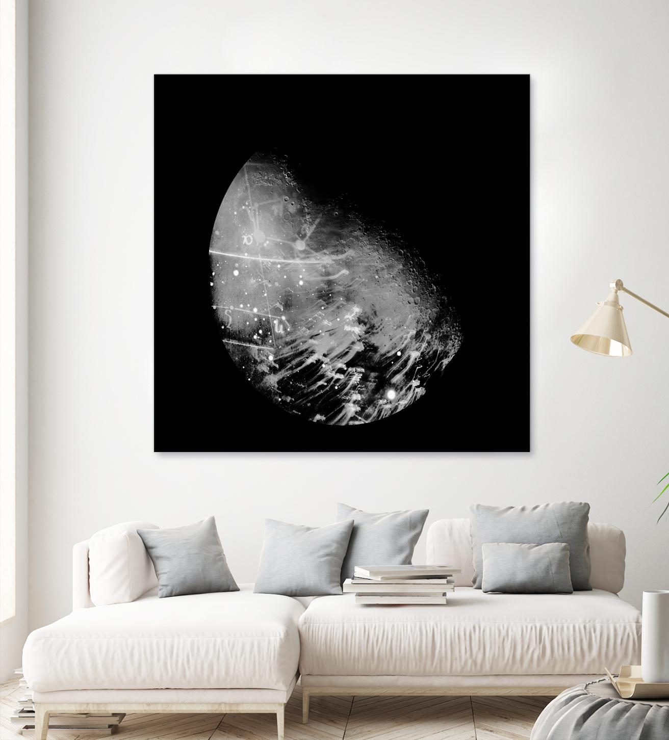 Abstract Moon Phase 2 by THE Studio on GIANT ART - white maps
