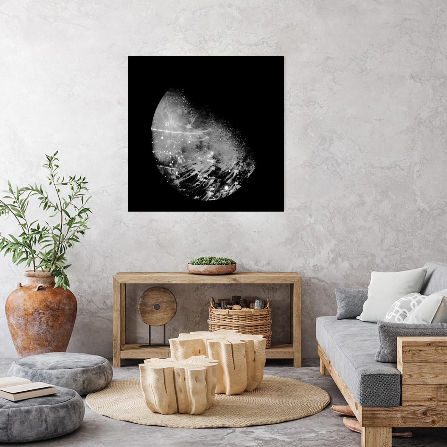 Abstract Moon Phase 2 by THE Studio on GIANT ART - white maps