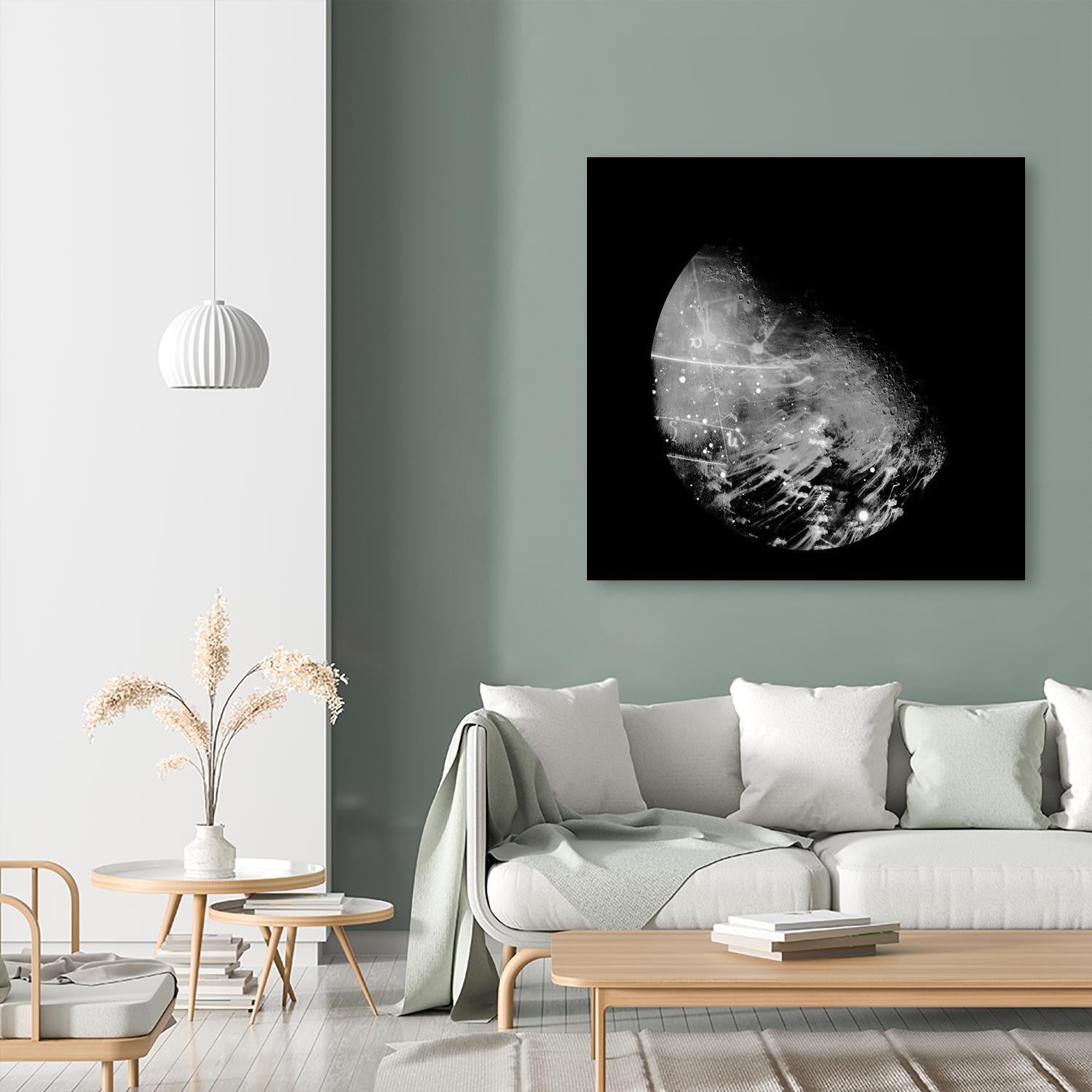 Abstract Moon Phase 2 by THE Studio on GIANT ART - white maps