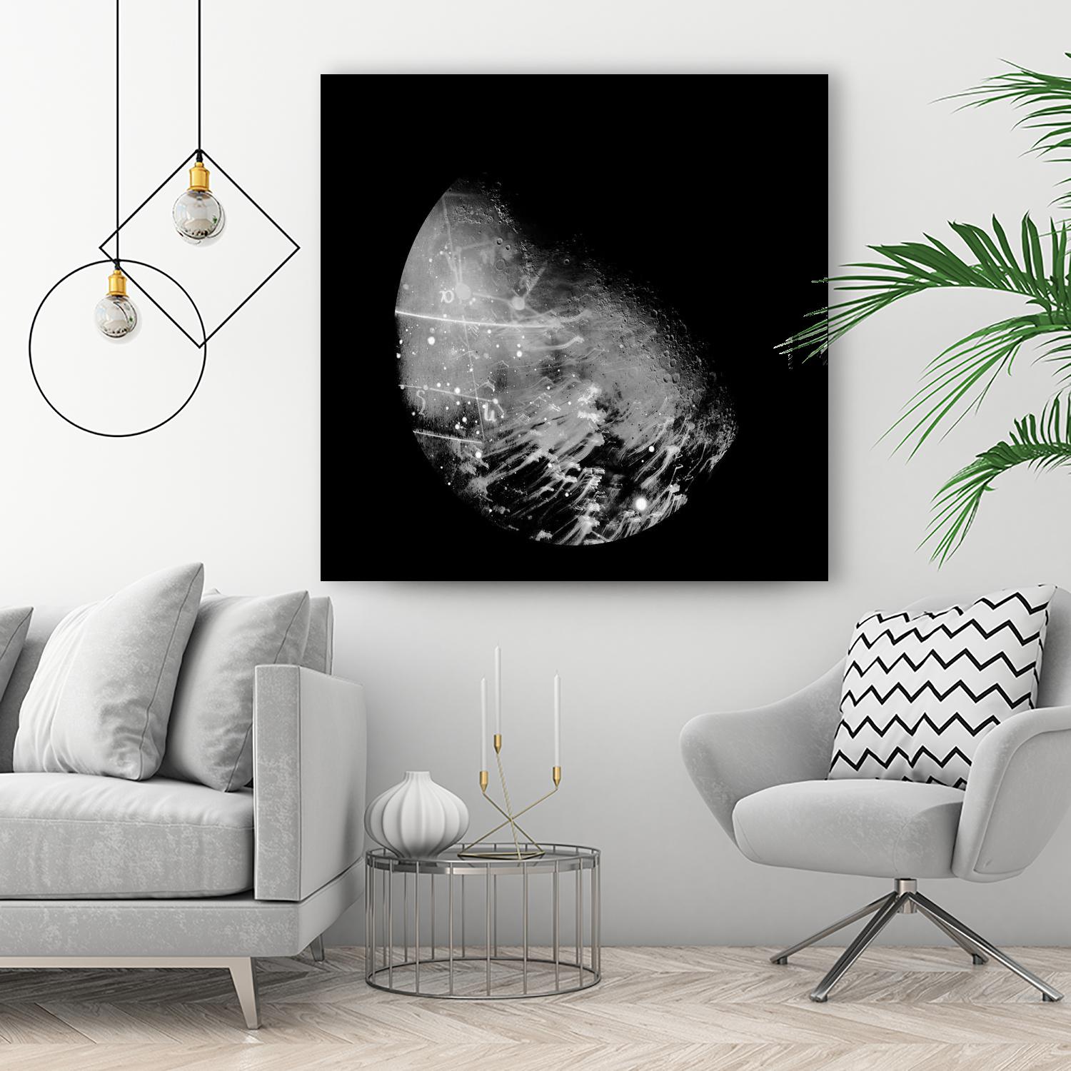 Abstract Moon Phase 2 by THE Studio on GIANT ART - white maps