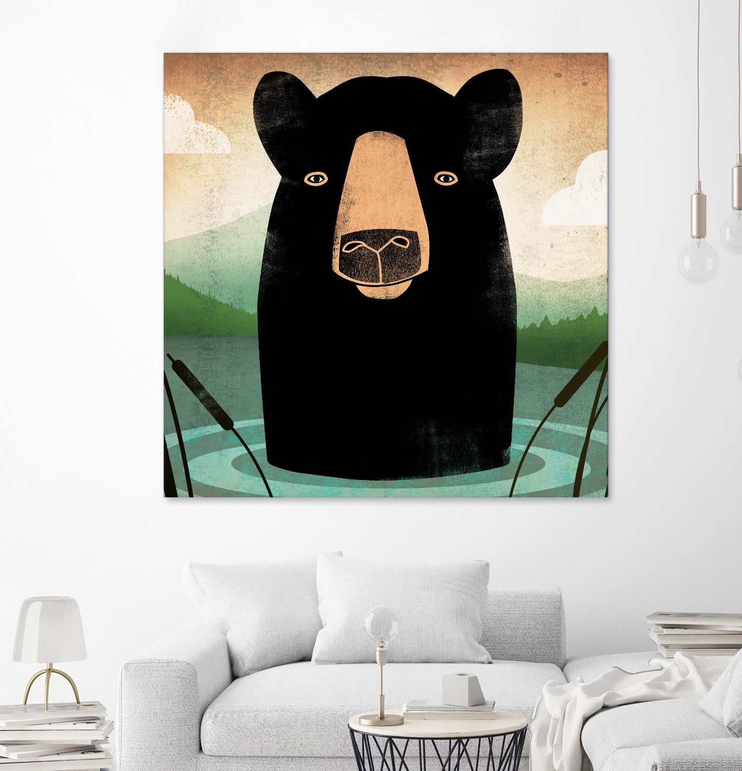 Skinny Dip Crop by Ryan Fowler on GIANT ART - blue animals