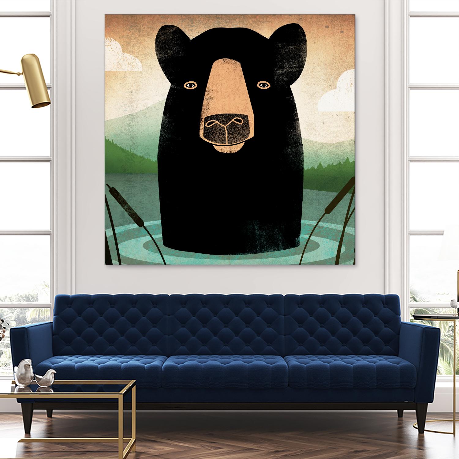 Skinny Dip Crop by Ryan Fowler on GIANT ART - blue animals