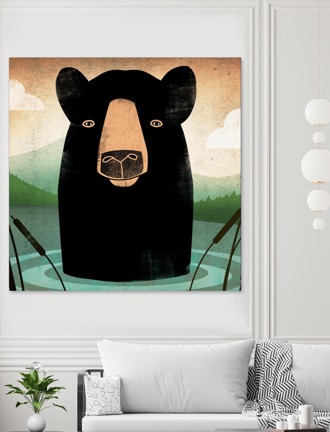 Skinny Dip Crop by Ryan Fowler on GIANT ART - blue animals