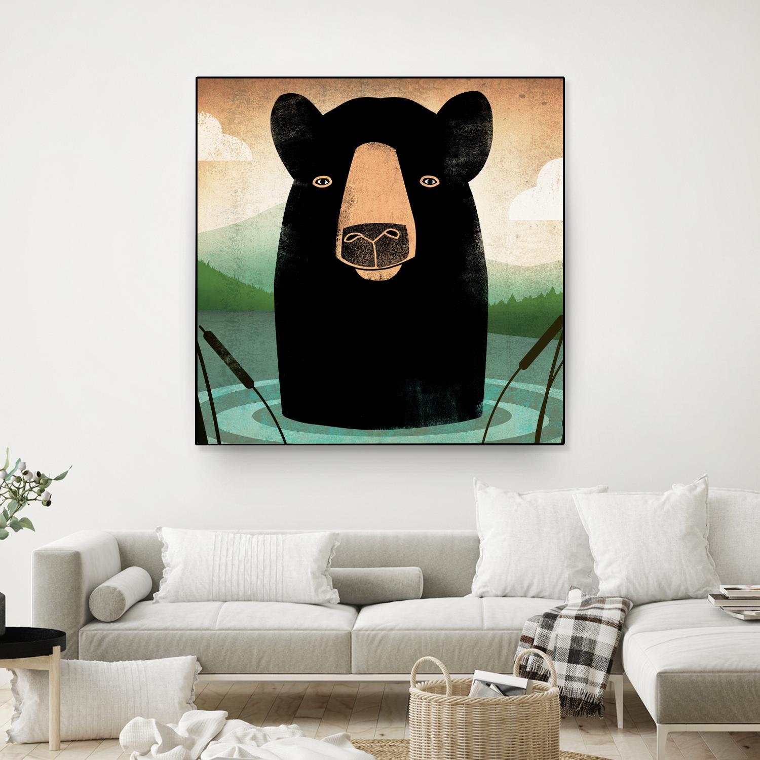 Skinny Dip Crop by Ryan Fowler on GIANT ART - blue animals