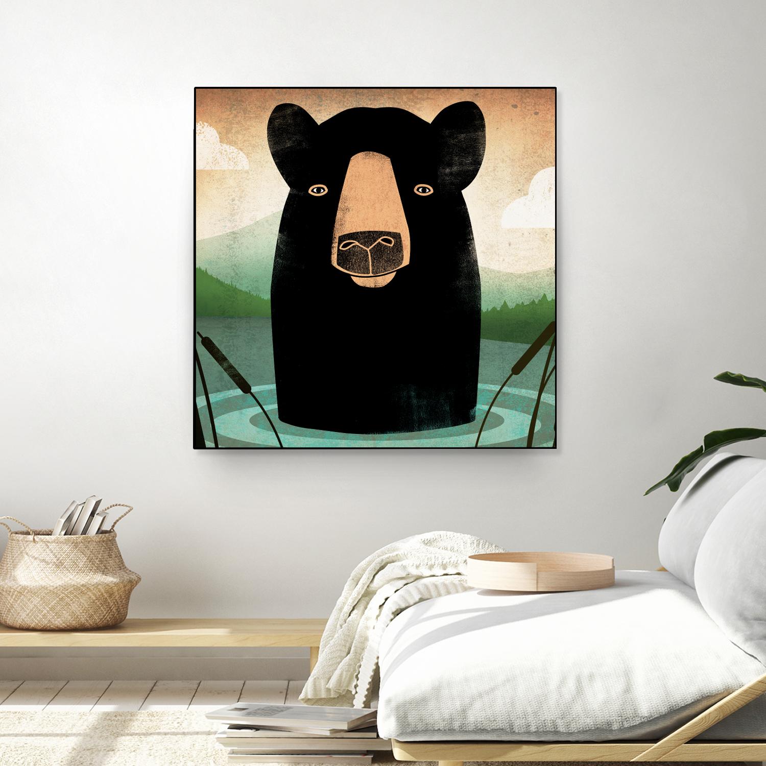 Skinny Dip Crop by Ryan Fowler on GIANT ART - blue animals